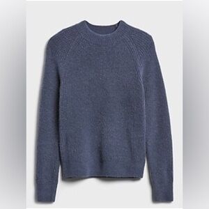 Banana Republic Vintage Blue Wool Blend Aire Waffle Knit Sweater Size XL